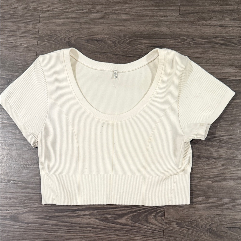 Elegant White Ribbed Crop Top